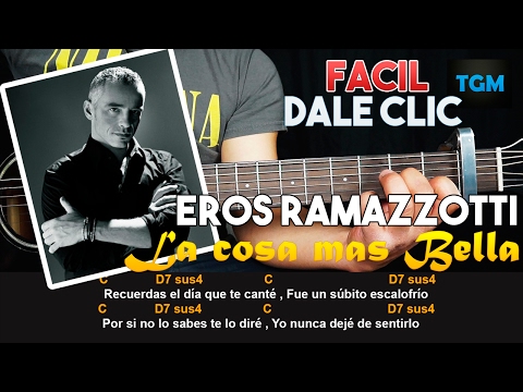 Como tocar - La Cosa mas Bella - Eros Ramazzotti - TUTORIAL SUPER FACIL