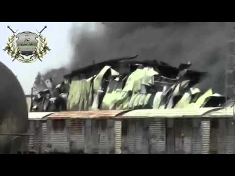 إسقاط طائرة من قبل كتيبة ثوار بابا عمرو في حي المحطة في مدينة حمص