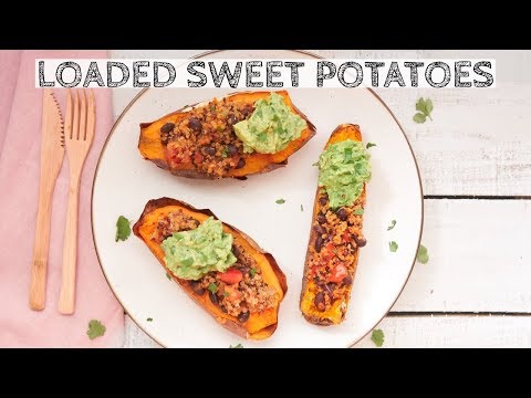 Fully Loaded Sweet Potatoes ↠ Full Recipe + VEGAN