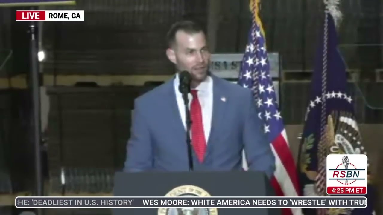 WATCH: District Attorney Clay Fuller Hypes up the Rome Crowd Before President Trump - 02/19/26