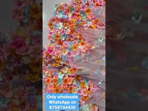 Imported Net Aplic Flower Design