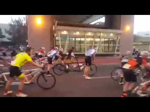 Winds blow over cyclists at Cape Town Cycle Tour