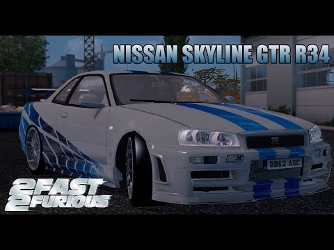 Nissan Skyline GTR R34 | Euro Truck Simulator 2 (ETS2 1.27 Mod)