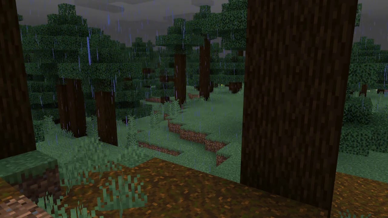 Minecraft Rain on Leaves Ambience with Music to help sleep 10 Hours
