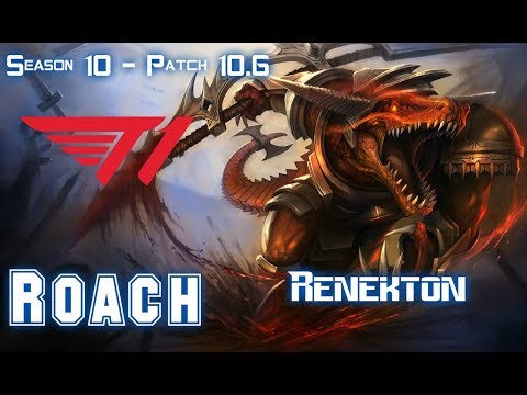 T1 Roach RENEKTON vs POPPY Top - Patch 10.6 KR Ranked