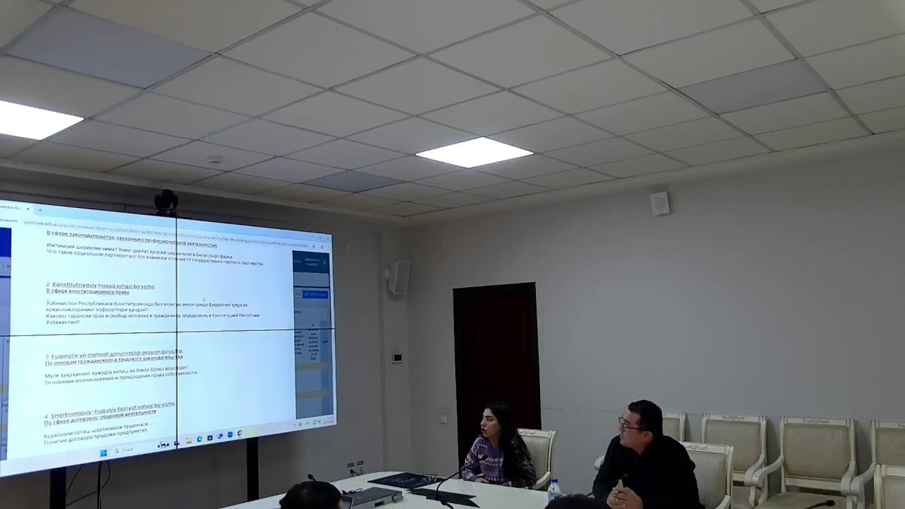 Yuridik xizmat xodimlarini lavozimiga tayinlashni kelishish hamda attestatsiya suhbati.