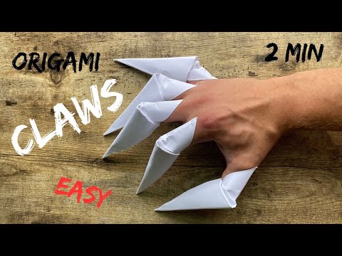 EASY PAPER CLAWS ORIGAMI TUTORIAL | HOW TO MAKE PAPER CLAWS ORIGAMI | EASY TOP ORIGAMI WOLF CLAWS