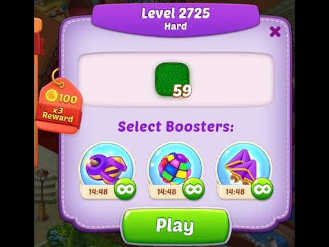 Level 2725 Hard in 13 Moves | Homescapes