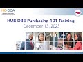 HUB Purchasing 101 Vendor Orientation Dec 13, 2023