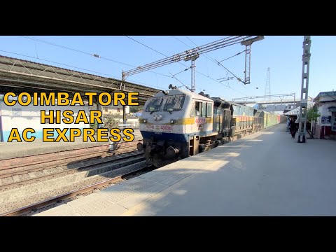 Diesel Power : Dynamic EMD WDP4B with Coimbatore Hisar AC Express Knocks Virar [4K] Indian Railways
