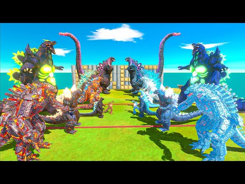Evolution of ICE Super Godzilla Size Comparison vs Lava Evil Itself - Animal Revolt Battle Simulator