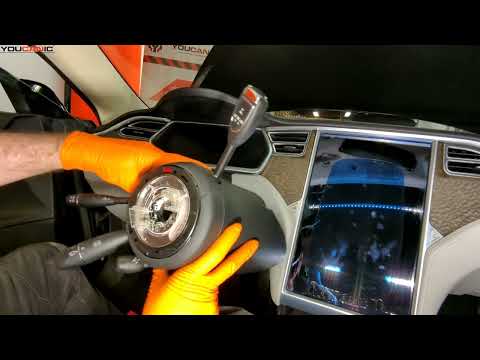 Tesla Model S Steering wheel, Central Air Bag, Clock Spring Replacement DIY
