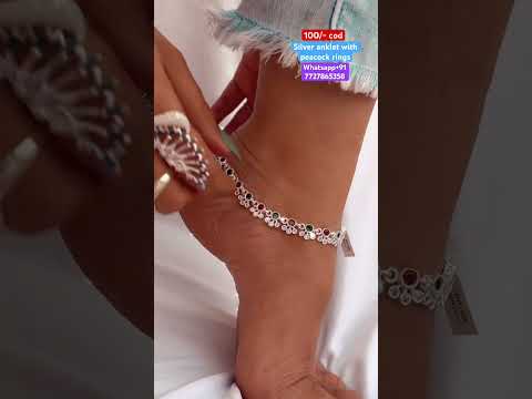 New designer silver green red stone anklets, with 70% discount on instant order #anklets #ytshorts