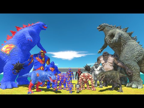Godzilla 2014 Random Team 1 vs Superman Itself - Animal Revolt Battle Simulator