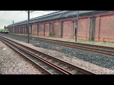 DRS Class 88008 + Class 68016 with containers passes Darlington on Daventry to Mossend 02/05/21