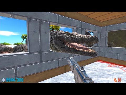 70 Purussaurus Against Me in the Snow Valley. Fps Perspective! Animal Revolt Battle Simulator