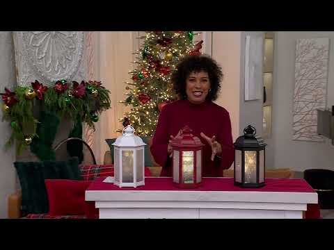 15" In/Outdoor Starscape Glass and Metal Lantern by Valerie on QVC