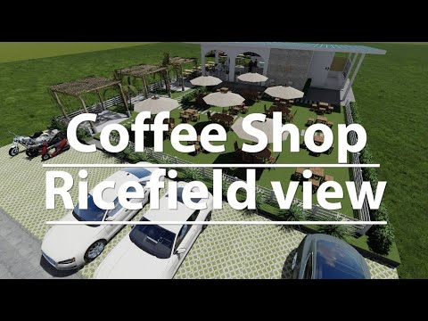 Cafeteria e restaurante em Ricefield com novo design. #autocad #lumion #sketchup #3danimation