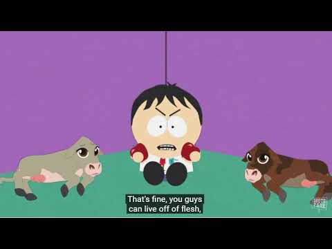 Cartman feeds veal beef jerky
