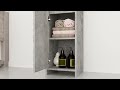 Armoire salle de bains 30x30x183,5 cm gris béton | video 1