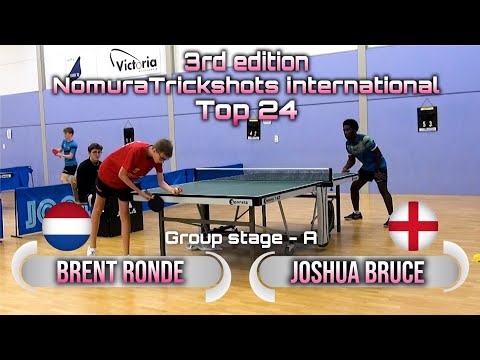Top 24 Group A Brent Ronde vs Joshua Bruce - Nomuratrickshots international #tabletennis