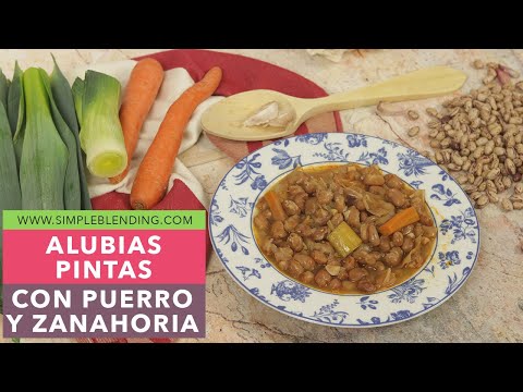 ALUBIAS PINTAS CON PUERRO Y ZANAHORIA | Receta de alubias con verduras | Judías en olla rápida