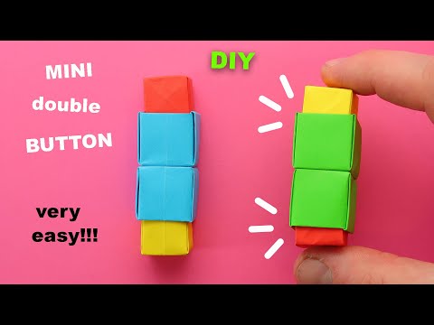 ORIGAMI MINI DOUBLE BUTTON - POP IT FIDGET. Paper Push Pop Double. DIY Pocket Keyboard -Paper Craft.