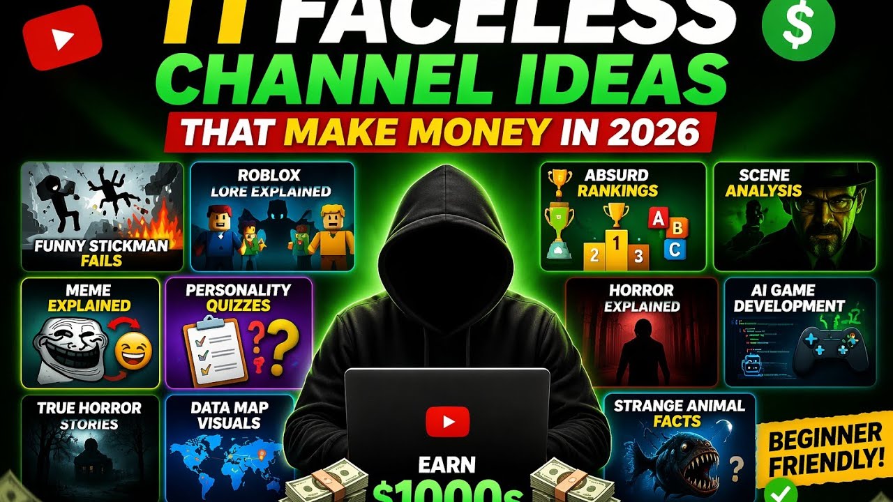 11 Best Faceless YouTube Channel Ideas for Beginners | Earn Without Showing Face