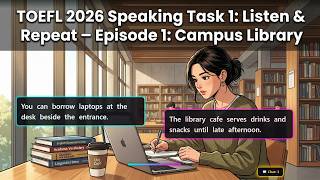 Shadowing Sentences For TOEFL 2026 Speaking Task 1: Campus Library | EP.1