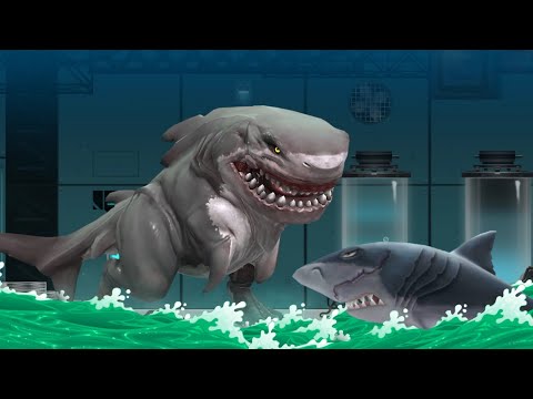 MEGALODON VS SHARKOSAURUS - Hungry Shark Evolution VS Sharkosaurus Rampage
