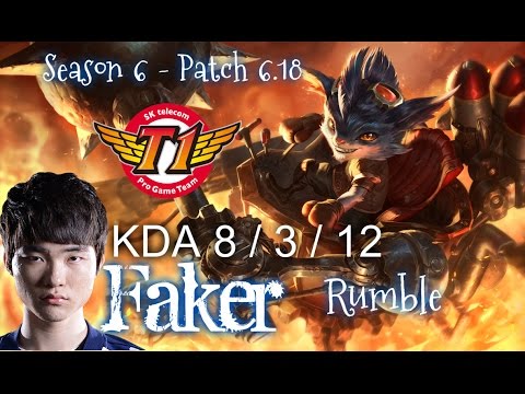 SKT T1 Faker RUMBLE vs REK'SAI Jungle - Patch 6.18 KR Ranked | League of Legends