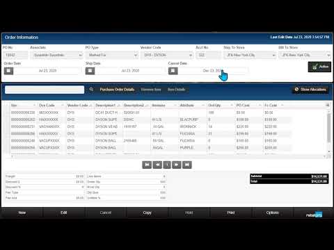 Retail Pro Prism Purchase Orders