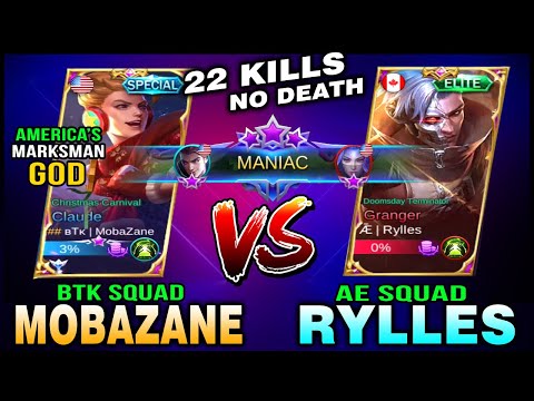 US Marksman God? Unkillable Mobazane Totally Destroyed AE | Rylles in rank! 22 Kills + Maniac ~ MLBB