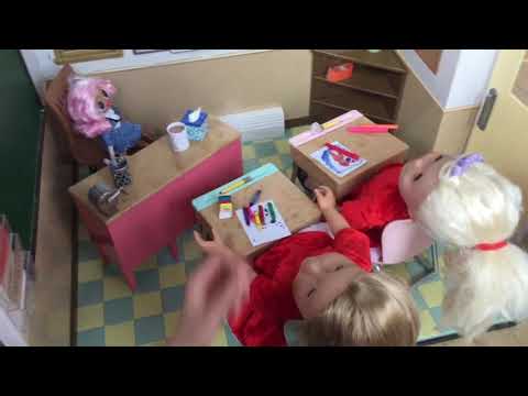 American Girl Doll Easter Art Lesson in Our Generation School Classroom