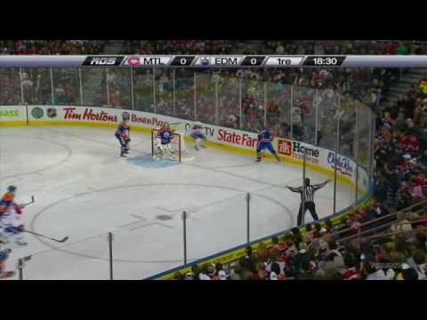 Nikolai Khabibulin save, Glove on Travis Moen shot, Wrist, Off. Zone, 13 ft (2011-02-17)