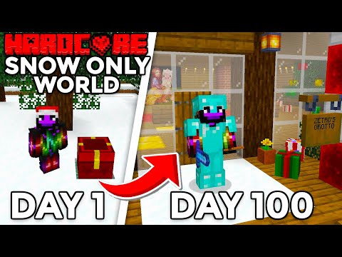 Surviving 100 Days in Snow-Only World!