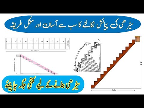 how to measure stairs space || Seri Banany ka Tariqa || How much space is needed to build stairs