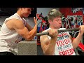 BICEP WORKOUT AND ARMWRESTLING PRACTICE
