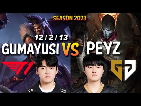 T1 Gumayusi vs GEN Peyz - Gumayusi DRAVEN + Delight PYKE VS Peyz JHIN ADC - Patch 13.17 KR Ranked