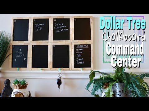 Dollar Tree DIY chalkboard Command Center- schedule board Video