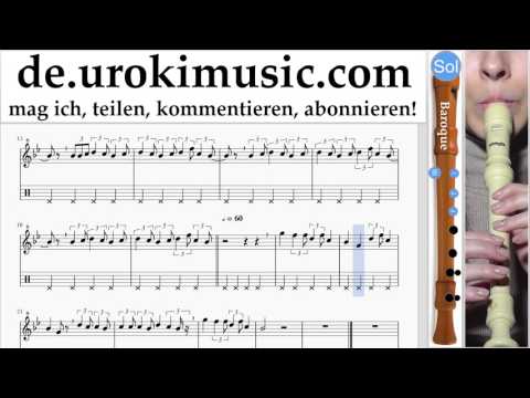 Blockflöte Lernen B. Lukas Graham - 7 Years Tabulatur Teil#2 um-i995