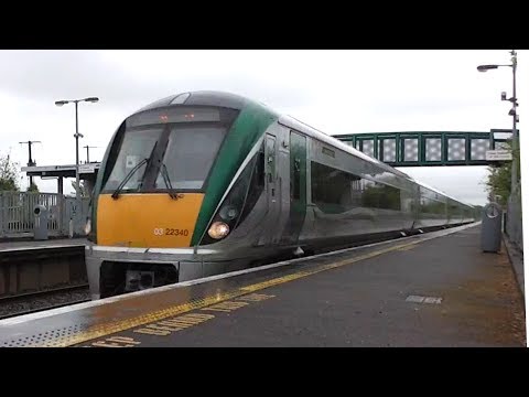 Two Irish Rail 22000 Class Intercity Trains - Monasterevin Station, Kildare