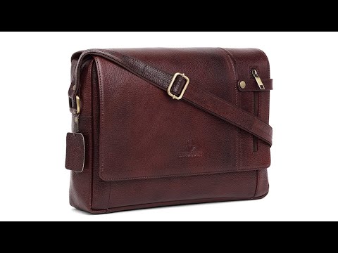 17 inch mens lather laptop bag