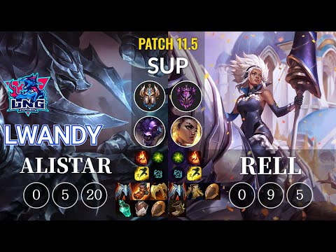 LNG lwandy Alistar vs Rell Sup - KR Patch 11.5