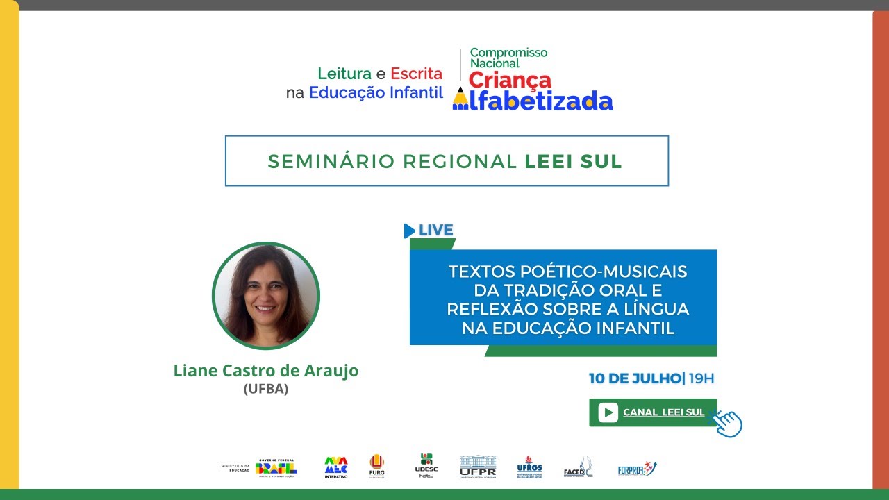 LIVE Textos poético-musicais da tradição oral e reflexão sobre a língua na Educação Infantil