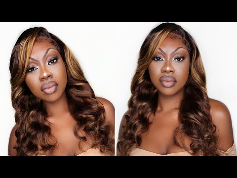BOMB* HONEY BLONDE 18" BODY WAVE WIG For WOC 😍🍫 | (Start To Finish) INSTALL | Ft. Celie Hair