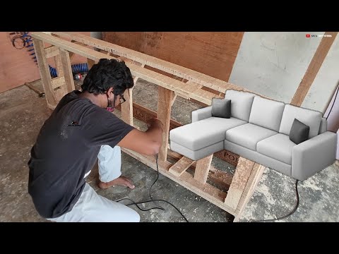 DIY SHOCKER: Make Your Own L Shaped Sofa Frame!"//How To make L shape Sofa Frame/ L shape Sofa Make