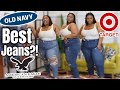 TRYING ON THE SAME SIZE JEANS FROM AMERICAN EAGLE, TARGET, AND OLDNAVY! | BEST JEANS FOR CURVY GIRLS