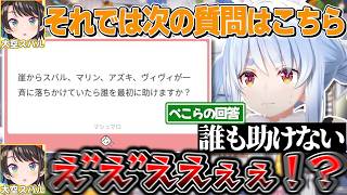 崖から落ちかけているホロメンを全員見捨てるぺこらに驚愕するスバル【兎田ぺこら/大空スバル/ホロライブ切り抜き】