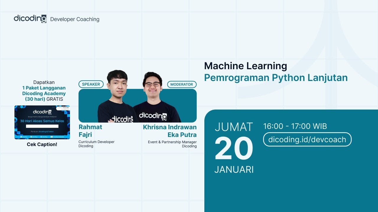 Dicoding Developer Coaching #81 : Machine Learning | Pemrograman Python Lanjutan